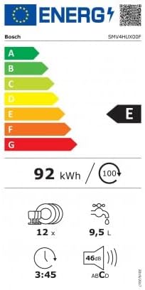 lave vaisselle tout intégrable bosch smv4hux00f exclusiv série 4 : 12 couverts, ultra silencieux à 46db