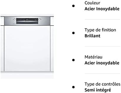 lave vaisselle encastrable bosch smi4has48e série 4 : 60cm, 13 couverts, home connect metallic
