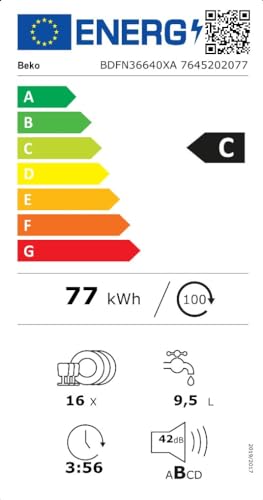lave vaisselle beko bdfn36640xa en acier inoxydable (60 cm) : performance et élégance pour une vaisselle éclatante