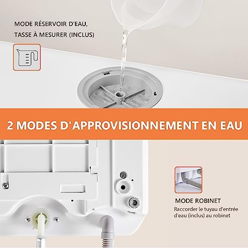 mini lave vaisselle karlxtom de table avec commandes tactiles led 45cm, 6 programmes, lavage des fruits et soins bébés