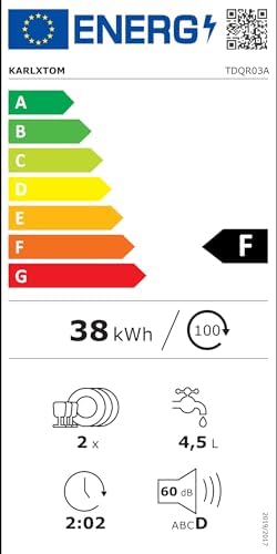 mini lave vaisselle karlxtom de table avec commandes tactiles led 45cm, 6 programmes, lavage des fruits et soins bébés