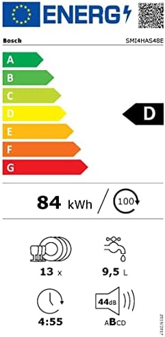lave vaisselle encastrable bosch smi4has48e série 4 : 60cm, 13 couverts, home connect metallic