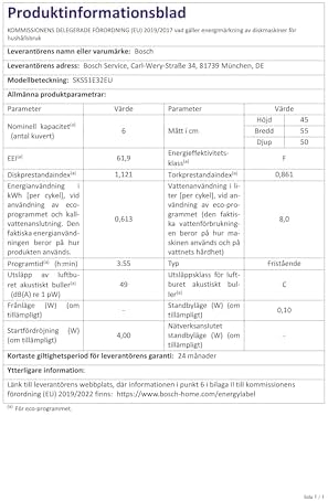 lave vaisselle compact bosch sks51e32eu : avis, caractéristiques et performances du modèle série 2