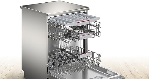 lave vaisselle bosch sms4emi01e série 4 : 60 cm, 14 couverts, silence plus 42 db inox, pose libre