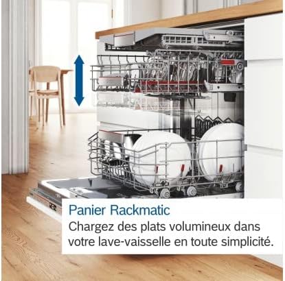 lave vaisselle tout intégrable bosch smv4hux00f exclusiv série 4 : 12 couverts, ultra silencieux à 46db