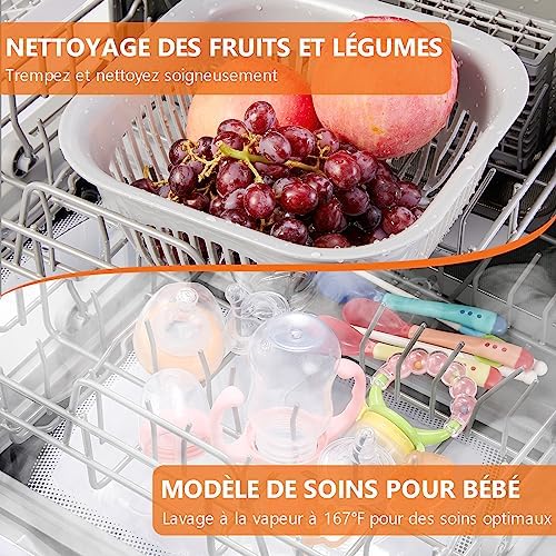 mini lave vaisselle karlxtom de table avec commandes tactiles led 45cm, 6 programmes, lavage des fruits et soins bébés